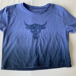 GIRLS T SHIRT UNDER‎ ARMOUR PROJECT ROCK SIZE YOUTH MEDIUM